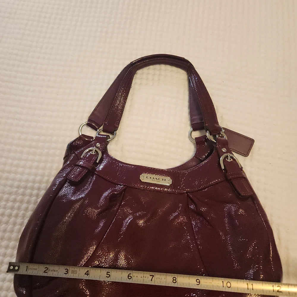 Coach Burgundy Leather Shoulder Bag - Picture 3 of 8